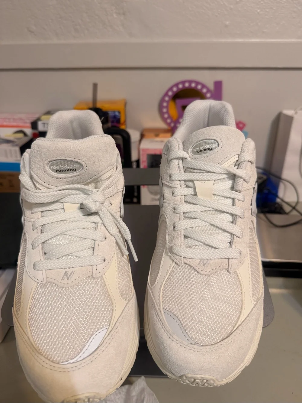 New Balance Off-White Cream Lace-Up Sneakers